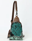 American Darling Sling Hair-On Crocodile embossed Genuine Leather women bag western handbag purse