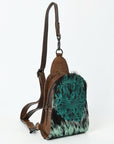 American Darling Sling Hair-On Crocodile embossed Genuine Leather women bag western handbag purse