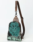 American Darling Sling Hair-On Crocodile embossed Genuine Leather women bag western handbag purse