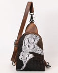 American Darling Sling Hair-On Crocodile embossed Genuine Leather women bag western handbag purse