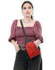American Darling Sling Hair-On Crocodile embossed Genuine Leather women bag western handbag purse