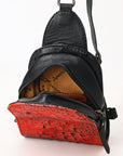 American Darling Sling Hair-On Crocodile embossed Genuine Leather women bag western handbag purse
