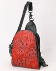 American Darling Sling Hair-On Crocodile embossed Genuine Leather women bag western handbag purse