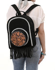 ADBG1546 Backpack Hand Tooled Genuine Western Suede Leather women bag