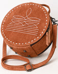 American Darling Canteen Genuine Suede Leather Women Bag Western Handbag Purse