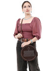 American Darling Canteen Genuine Suede Leather Women Bag Western Handbag Purse