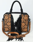 American Darling Tote Beautifully Hand Tooled Hair-On Genuine Leather women bag western handbag purse