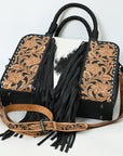 American Darling Tote Beautifully Hand Tooled Hair-On Genuine Leather women bag western handbag purse