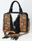 American Darling Tote Beautifully Hand Tooled Hair-On Genuine Leather women bag western handbag purse