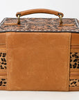 American Darling Jewelry Case Hand Tooled Hair On Genuine Leather Women Bag Western Handbag Purse |