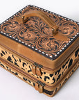 American Darling Jewelry Case Hand Tooled Hair On Genuine Leather Women Bag Western Handbag Purse |