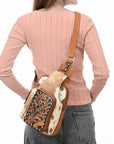 American Darling Adbga608 Sling Hand Tooled Hair-On Genuine Leather Women Bag Western Handbag Purse
