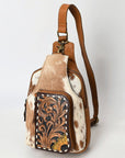 American Darling Adbga608 Sling Hand Tooled Hair-On Genuine Leather Women Bag Western Handbag Purse