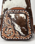 American Darling Adbga609 Sling Hand Tooled Hair-On Genuine Leather Women Bag Western Handbag Purse