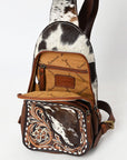 American Darling Adbga609 Sling Hand Tooled Hair-On Genuine Leather Women Bag Western Handbag Purse