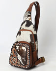 American Darling Adbga609 Sling Hand Tooled Hair-On Genuine Leather Women Bag Western Handbag Purse