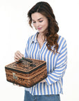 American Darling Adbga611 Jewelry Case Hand Tooled Genuine Leather Women Bag Western Handbag Purse