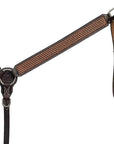 BAR H EQUINE Western Handtooled Leather Horse Headstall & Breast Collar Set