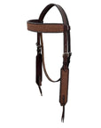 BAR H EQUINE Western Handtooled Leather Horse Headstall & Breast Collar Set