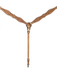 BAR H EQUINE Western Handtooled Leather Horse Headstall & Breast Collar Set