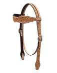 BAR H EQUINE Western Handtooled Leather Horse Headstall & Breast Collar Set