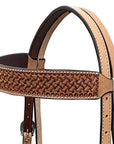 BAR H EQUINE Western Handtooled Leather Horse Headstall & Breast Collar Set