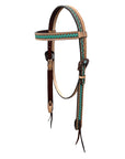 BAR H EQUINE Western Handtooled Leather Horse Headstall & Breast Collar Set