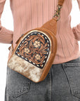 American Darling Adbga612 Sling Hand Tooled Genuine Leather Women Bag Western Handbag Purse