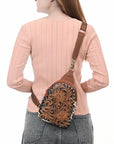 American Darling Sling Beautifully Hand Tooled Genuine Leather women bag western handbag purse