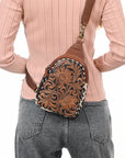 American Darling Sling Beautifully Hand Tooled Genuine Leather women bag western handbag purse