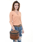 American Darling Adbga615 Jewelry Case Hand Tooled Genuine Leather Women Bag Western Handbag Purse