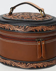American Darling Adbga615 Jewelry Case Hand Tooled Genuine Leather Women Bag Western Handbag Purse