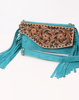 American Darling Hand Curved & Suede Bag Genuine Leather Crossbody Bag