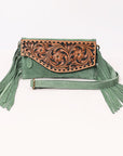 American Darling Hand Curved & Suede Bag Genuine Leather Crossbody Bag
