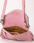 American Darling Hand Curved & Suede Bag Genuine Leather Crossbody Bag