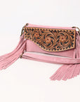 American Darling Hand Curved & Suede Bag Genuine Leather Crossbody Bag