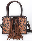 American Darling Tote Hand Tooled Hair-On Genuine Leather Women Bag Western Handbag Purse