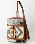 American Darling Adbga623 Sling Upcycled Wool Hair-On Genuine Leather Women Bag Western Handbag Purse