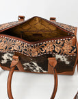 American Darling Adbga625 Duffel Hand Tooled Hair-On Genuine Leather Women Bag Western Handbag Purse