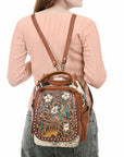 American Darling Backpack Hand Tooled Hair On Genuine Leather Women Bag Western Handbag Purse |