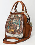American Darling Backpack Hand Tooled Hair On Genuine Leather Women Bag Western Handbag Purse |