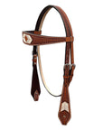 BAR H EQUINE Western Handtooled Leather Horse Headstall & Breast Collar Set