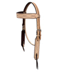 BAR H EQUINE Western Handtooled Leather Horse Headstall & Breast Collar Set
