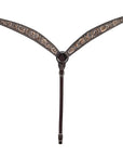 BAR H EQUINE Western Handtooled Leather Horse Headstall & Breast Collar Set