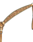 BAR H EQUINE Western Handtooled Leather Horse Headstall & Breast Collar Set