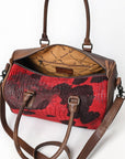 American Darling Adbg1562A Duffel Crocodile Embossed Genuine Leather Women Bag Western Handbag Purse
