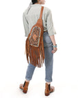 American Darling Adbg1568A Sling Hand Tooled Genuine Leather Women Bag Western Handbag Purse