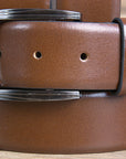 Hilason Western Genuine Leather Dress Belt 100% Pure Italian Cow Formal Brown