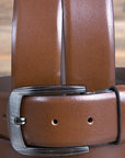 Hilason Western Genuine Leather Dress Belt 100% Pure Italian Cow Formal Brown
