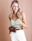 Wide Clutch 6 Ring Chain Belt Bag